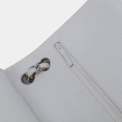 Pre Owned Chanel White Jumbo Classic Caviar Double Flap