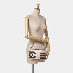 Chanel Multicolor CC Canvas and Metallic Lambskin Flag Pochette