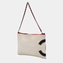 Chanel Multicolor CC Canvas and Metallic Lambskin Flag Pochette
