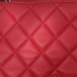 Pre Owned Chanel Pink Jumbo Quilted Lambskin 3 Accordion Flap