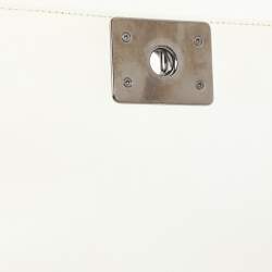 Chanel White/Pink Patent and Tweed Medium Boy Flap Bag