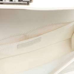 Chanel White/Pink Patent and Tweed Medium Boy Flap Bag