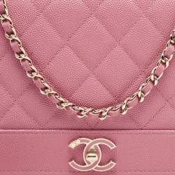 Chanel Dark Pink Quilted Leather Mademoiselle Wallet On Chain