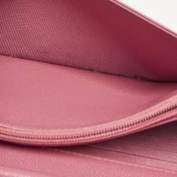 Chanel Dark Pink Quilted Leather Mademoiselle Wallet On Chain