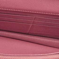 Chanel Dark Pink Quilted Leather Mademoiselle Wallet On Chain