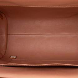 Chanel Brown Paris Rome Quilted Calfskin Colosseum Lock Frame Bowling Bag