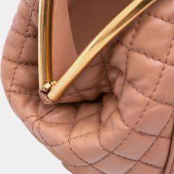Chanel Brown Paris Rome Quilted Calfskin Colosseum Lock Frame Bowling Bag
