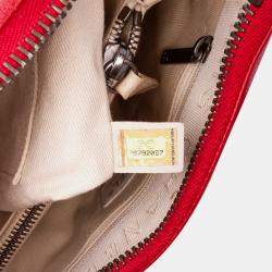 Chanel Red Small Quilted Shiny Sheepskin Boy Chained Tote