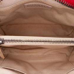 Chanel Red Small Quilted Shiny Sheepskin Boy Chained Tote