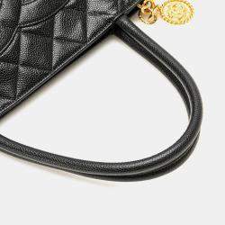 Chanel Black Caviar Medallion Tote