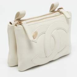 Chanel White Leather CC Mania Waist Bag