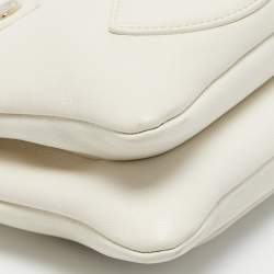 Chanel White Leather CC Mania Waist Bag