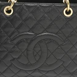 Chanel Black Quilted Caviar Leather GST Tote