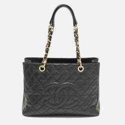 Chanel Black Quilted Caviar Leather GST Tote