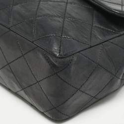 Chanel Black Quilted Lambskin Leather Vintage Classic Flap Bag