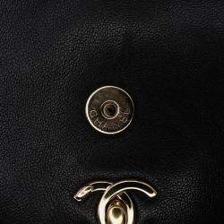 Pre Owned Chanel Black Mini Quilted Sheepskin Double Chevron Flap