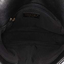 Pre Owned Chanel Black Mini Quilted Sheepskin Double Chevron Flap