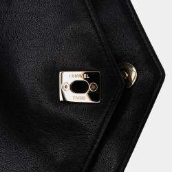 Pre Owned Chanel Black Mini Quilted Sheepskin Double Chevron Flap