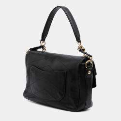 Pre Owned Chanel Black Mini Quilted Sheepskin Double Chevron Flap