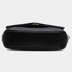 Pre Owned Chanel Black Mini Quilted Sheepskin Double Chevron Flap