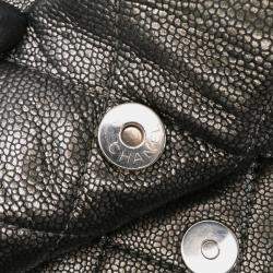 Chanel Grey CC Metallic Caviar Soft Tote