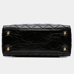 مملوكة مسبقًا Chanel Black Reissue 2.55 Glazed Crackled Calfskin Shopping Bag