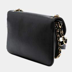Chanel Black Small Quilted Lambskin CC Unchained Flap