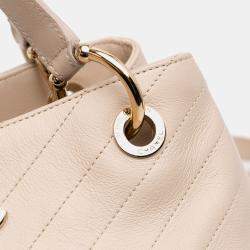 Chanel Brown Large CC Chevron Calfskin Stitched Shopping Tote