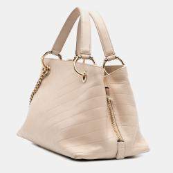 Chanel Brown Large CC Chevron Calfskin Stitched Shopping Tote