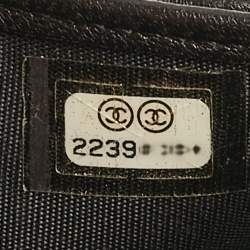 Chanel Black Quilted Patent Leather Boy Compact Wallet