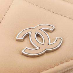 Chanel Dark Beige Leather Chain Wallet