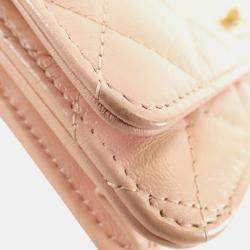 Chanel Pink Leather Chain Wallet