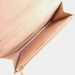 Chanel Pink Leather Chain Wallet