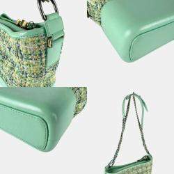 Chanel Green Tweed and Leather Gabrielle Hobo Bag