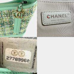 Chanel Green Tweed and Leather Gabrielle Hobo Bag