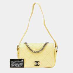 Chanel Yellow Leather Chain Shoulder Bag
