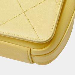 Chanel Yellow Leather Chain Shoulder Bag