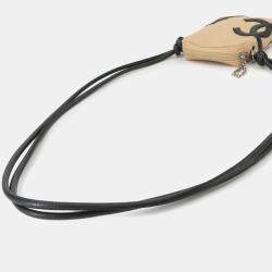 Chanel Beige/Black Cambon Line Leather Small Pochette Shoulder Bag