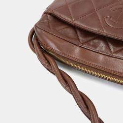 Chanel Brown Matelasse Leather Shoulder Bag