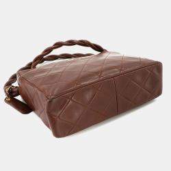 Chanel Brown Matelasse Leather Shoulder Bag