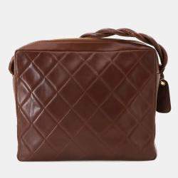 Chanel Brown Matelasse Leather Shoulder Bag