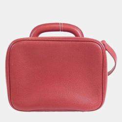 Pre Owned Chanel Red Leather CC Vanity Case