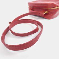 Pre Owned Chanel Red Leather CC Vanity Case