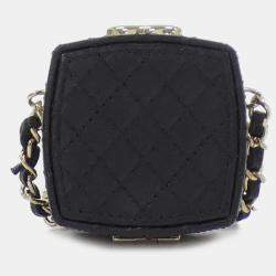 Chanel Black Leather Chain Clutch