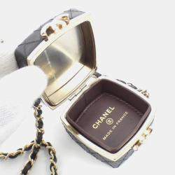 Chanel Black Leather Chain Clutch