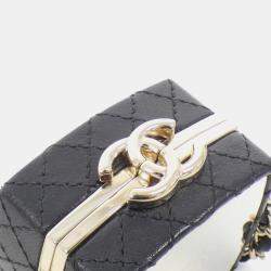 Chanel Black Leather Chain Clutch