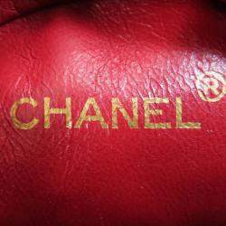 Pre Owned Chanel Red Lambskin Leather Coco Mark Shoulder Bag