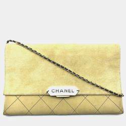 Chanel Beige Leather Logo Flap Single Chain Bag