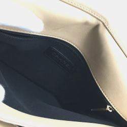 Chanel Beige Leather Logo Flap Single Chain Bag