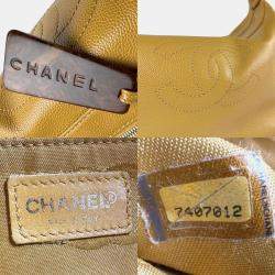 Chanel Beige Caviar Skin Leather Hobo Bag